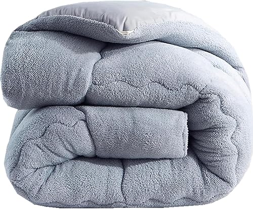 Miniatura 8 de Edredón de algodón cálido para invierno, edredón de invierno de terciopelo de cordero, manta de cachemira de cordero para cama doble, núcleo de