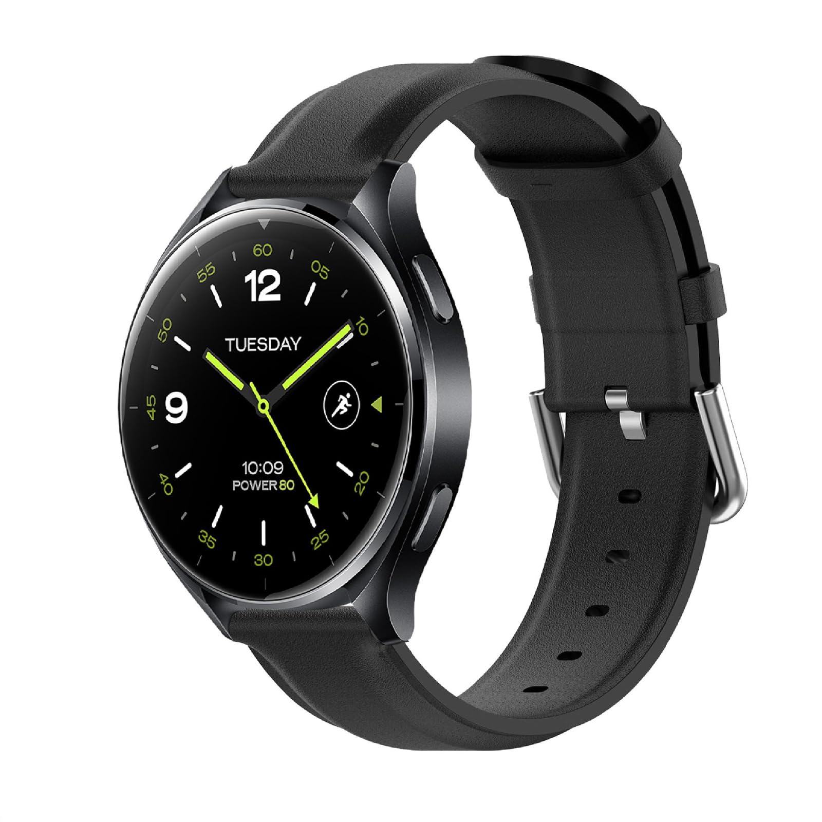 GIOPUEY Correas Compatible con Xiaomi Watch 2, Piel Genuina La Correa [Resistente al Desgaste] [Transpirable] Pulsera - Black