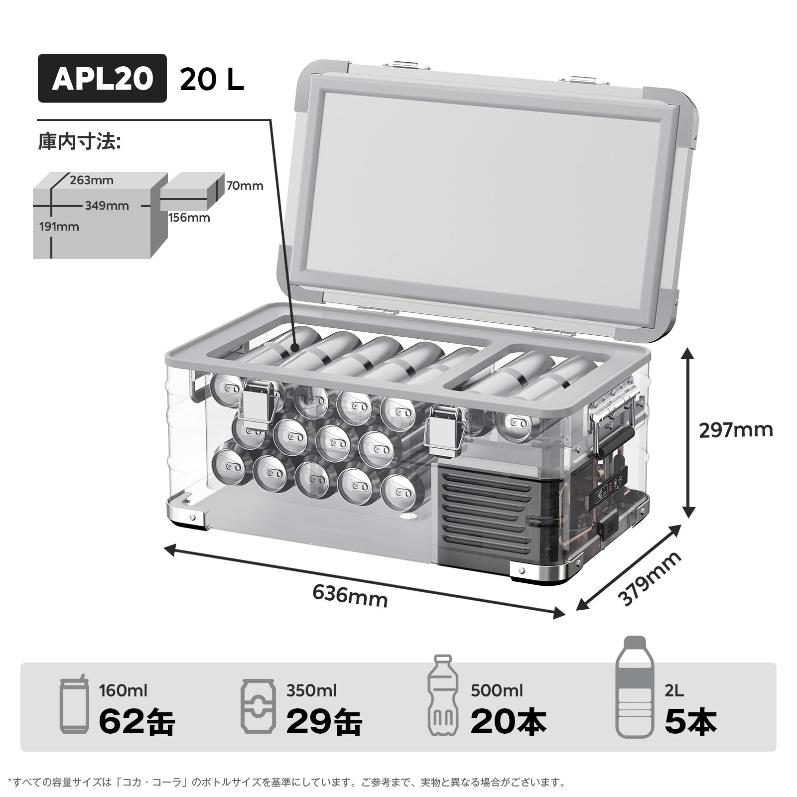 Amazon.co.jp: ICECO APL20 車載冷蔵庫 20L -20℃～20℃ 軽量アルミ製 