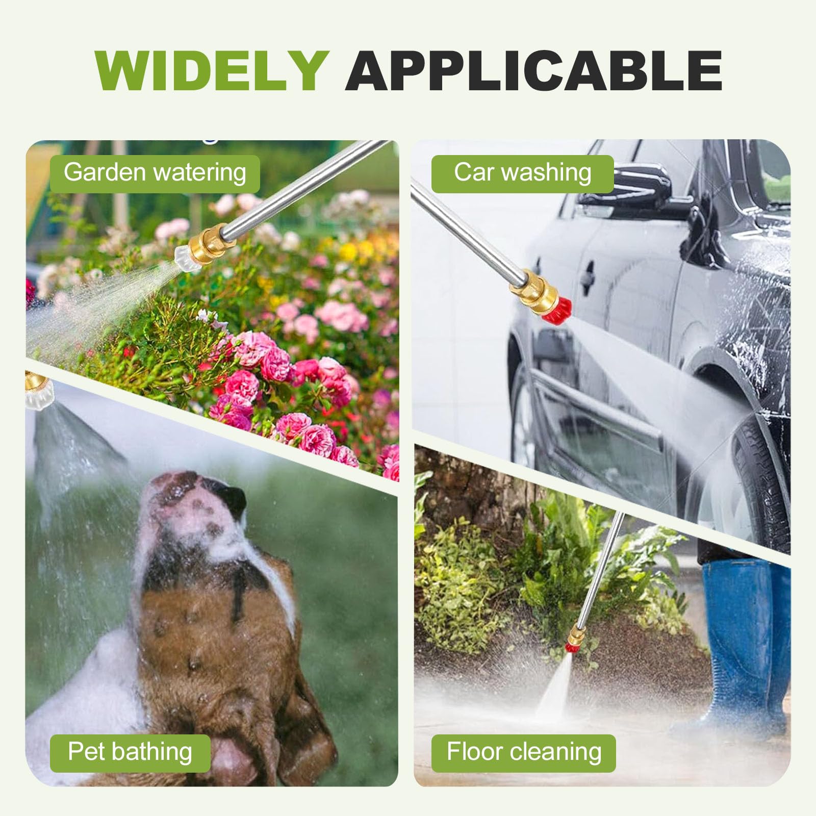Jet Nozzle Power Washer for Garden Hose, 2026 Pressure Washer Wand with 3 Interchangeable Nozzles, Pressure Washer Nozzle for Car Washing Patio Garden Outdoor Cleaning (Grey) — view 5
