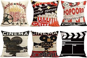 Vintage Film Clapper Theme Decorative Pillow Covers
