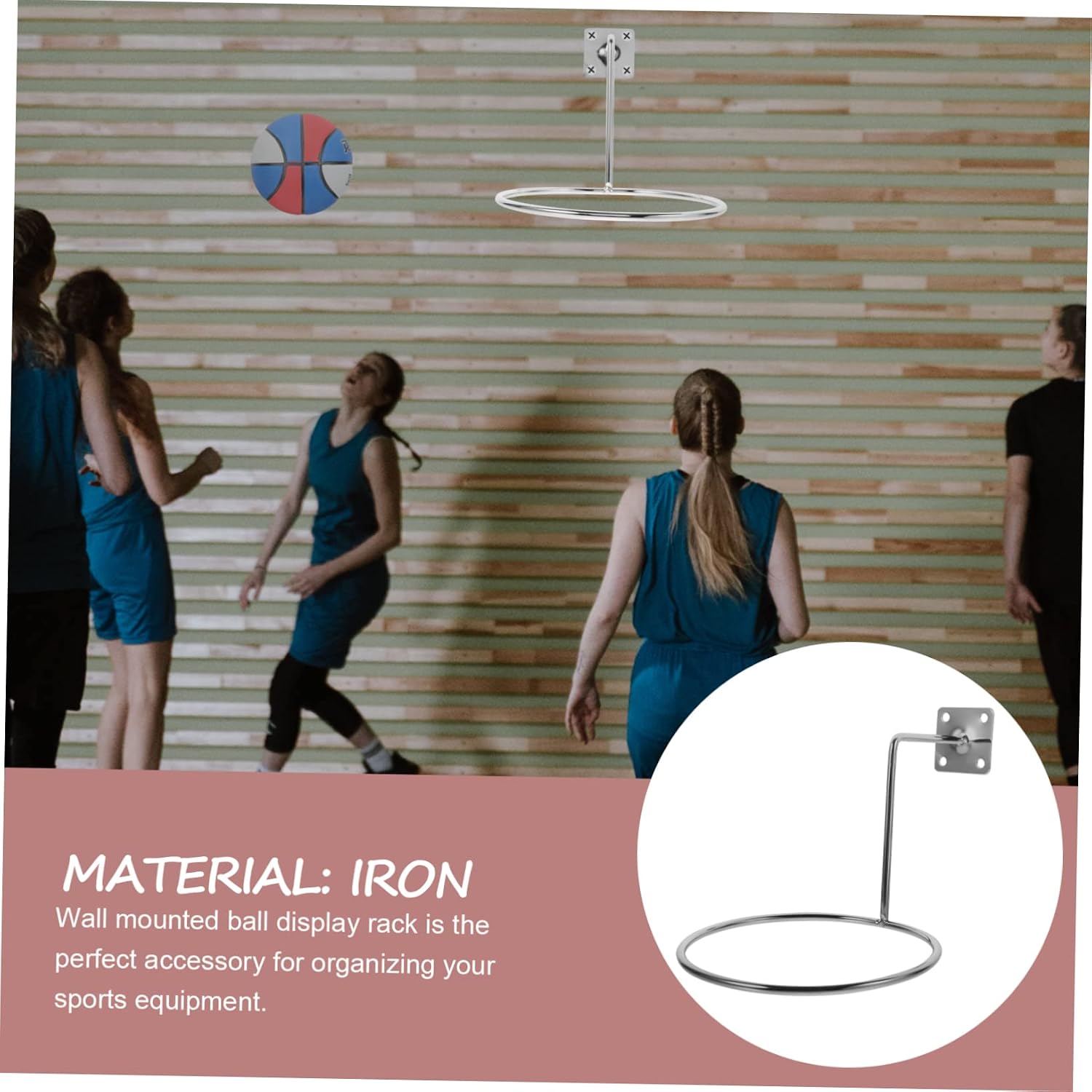 SUPVOX 6pcs Wall-Mounted Rack for Basketball and Soccer Multi-Function Holders for Home Store Exhibition Display Easy Installation and Stylish Design