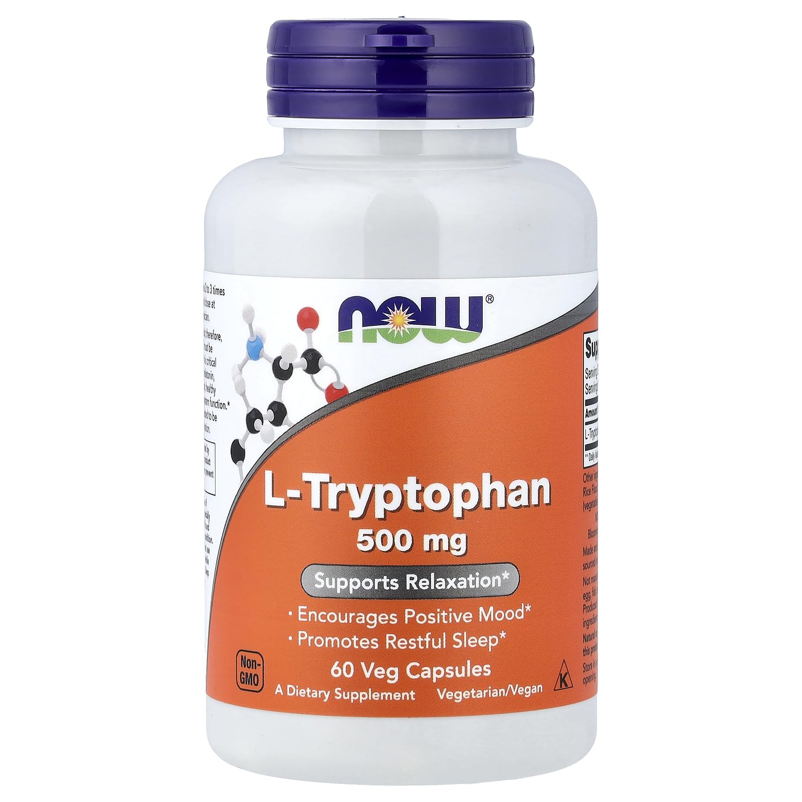 NOW L Tryptophan 500mg 60 Vcaps