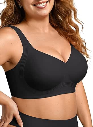 OEAK Womens Wireless Jelly Bra Plus Size Supportive Seamless Bras Full