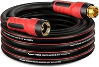 PUUKU 25ft x 5/8" Heavy Duty Garden Hose - Kink-Resistant, Leakproof Lightweight Hybrid Non-Expandable Hose with Swivel Fittings