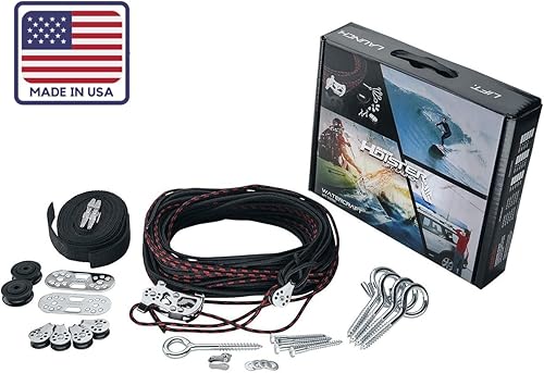 Vista 19 de HARKEN elevador de cajas de carga para almacenamiento en garaje, eleva las cargas de forma uniforme, sistema anticaída seguro, ventaja mecánica