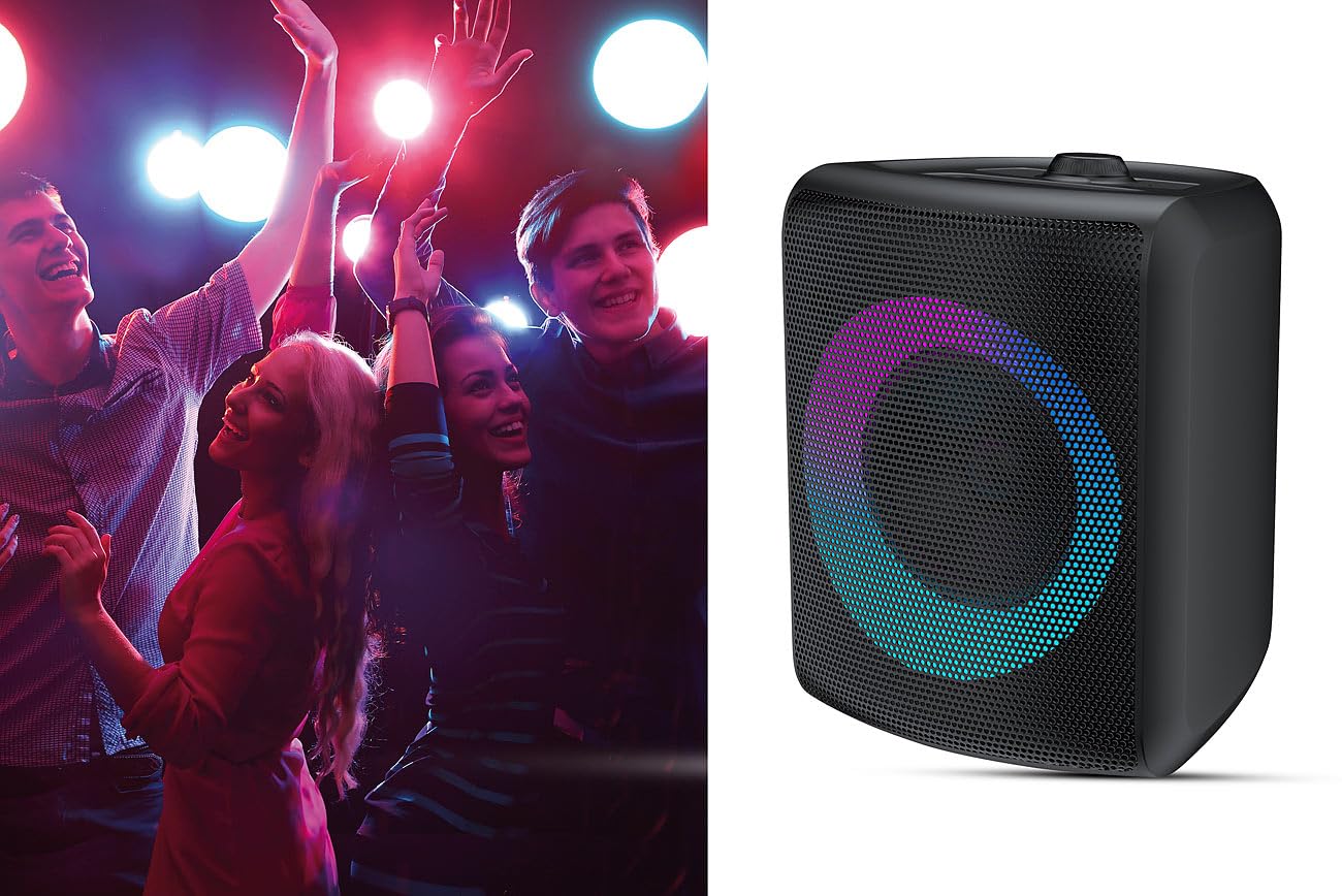 auvisio Boxen, Bluetooth: 2er-Set Outdoor-PA-Partyanlagen & -Bluetooth-Boomboxen, Lichteffekte (PA Anlage, Party-Lautsprecher, DJ)