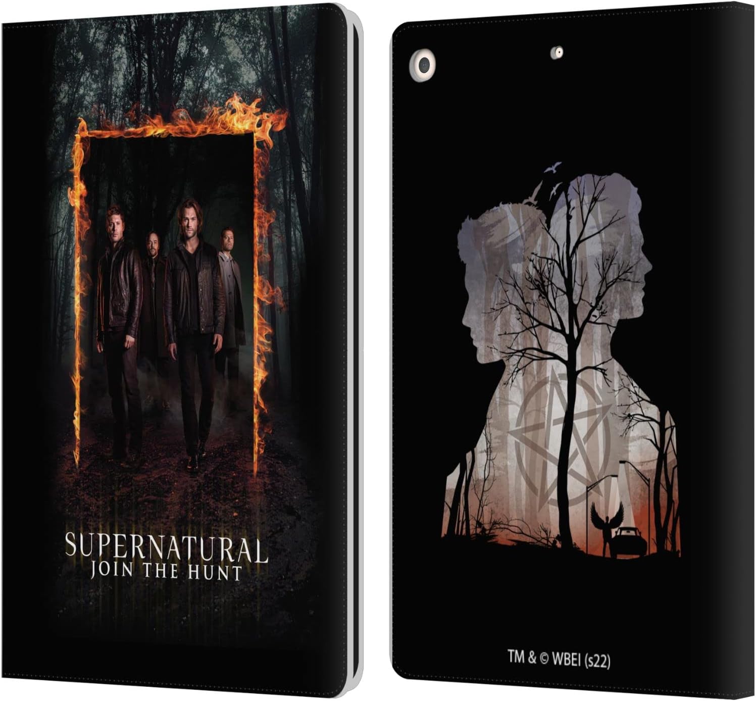 Head Case Designs Officially Licensed Supernatural Sam, Dean, Castiel & Crowley Key Art Leather Wallet Case Compatible with Apple iPad 10.2 2019/2020/2021