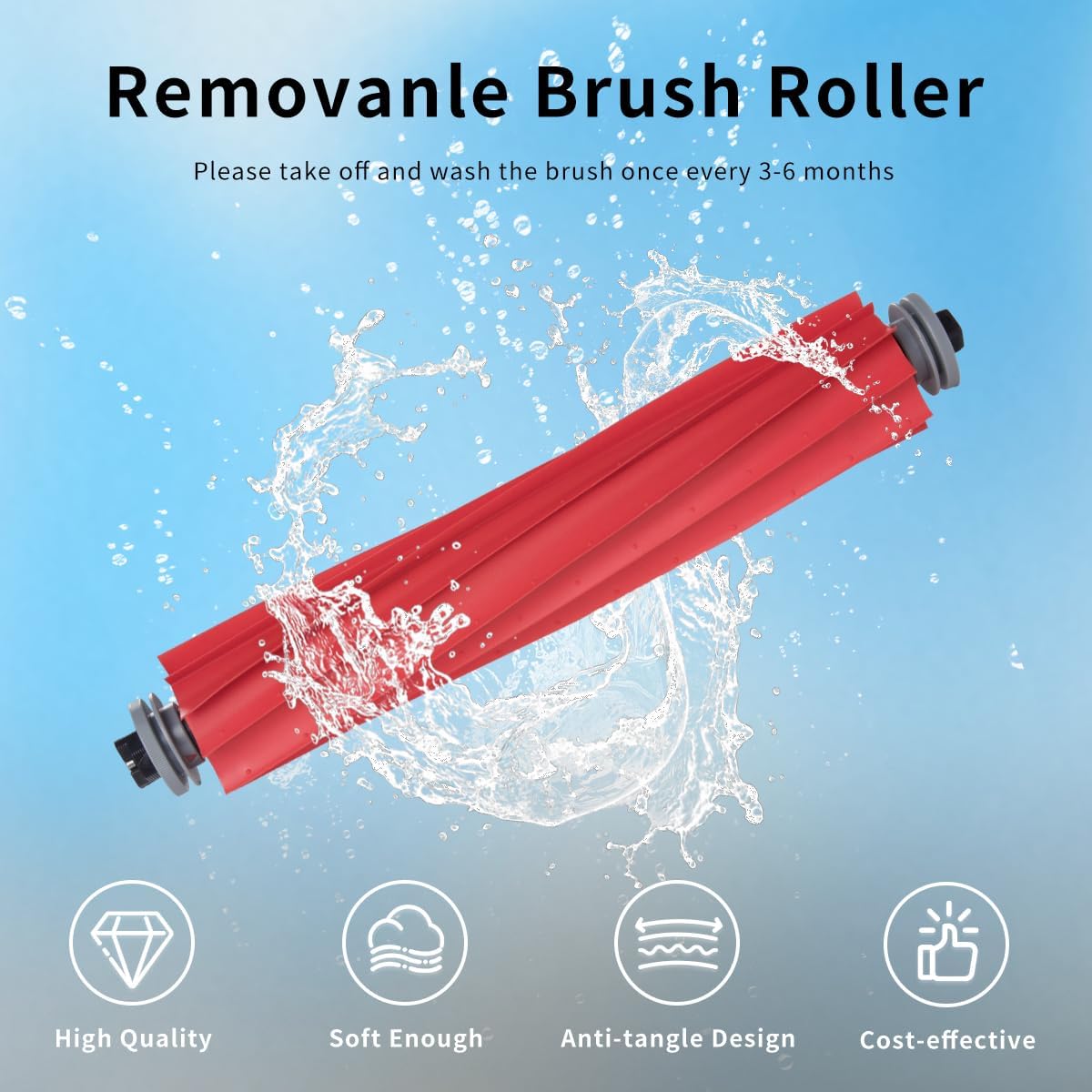 Condition photo showing New/Like New for rubber main brush replacement compatible for roborocks7, s7 maxv, s7 max ultra, q revo,qrevo maxv, q7, q5,q5+,qrevo pro, qrevo s, qrevo plus robot vacuum cleaner accessories replacement part