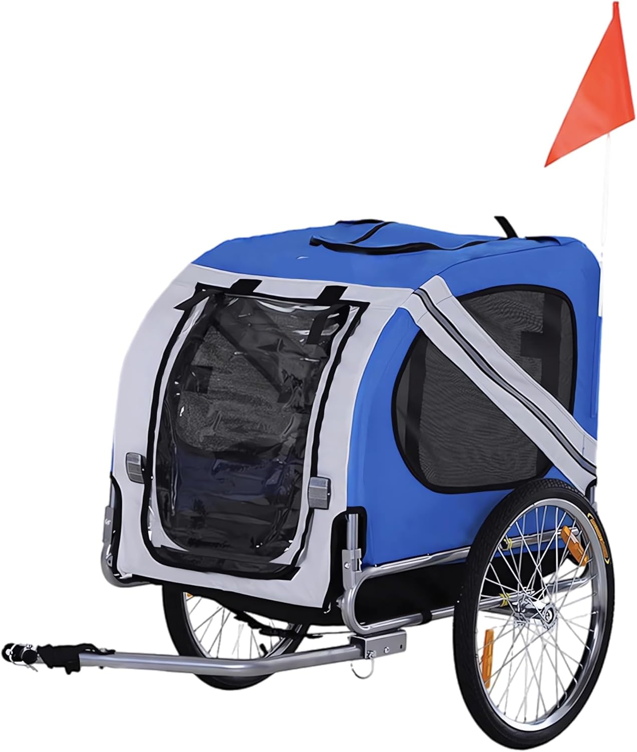 Bike Dog Trailer - Supports Up to 44 Lbs, Small & Medium Sized Dogs Bicycle Carrier - 2-in-1 Pet Stroller Cart