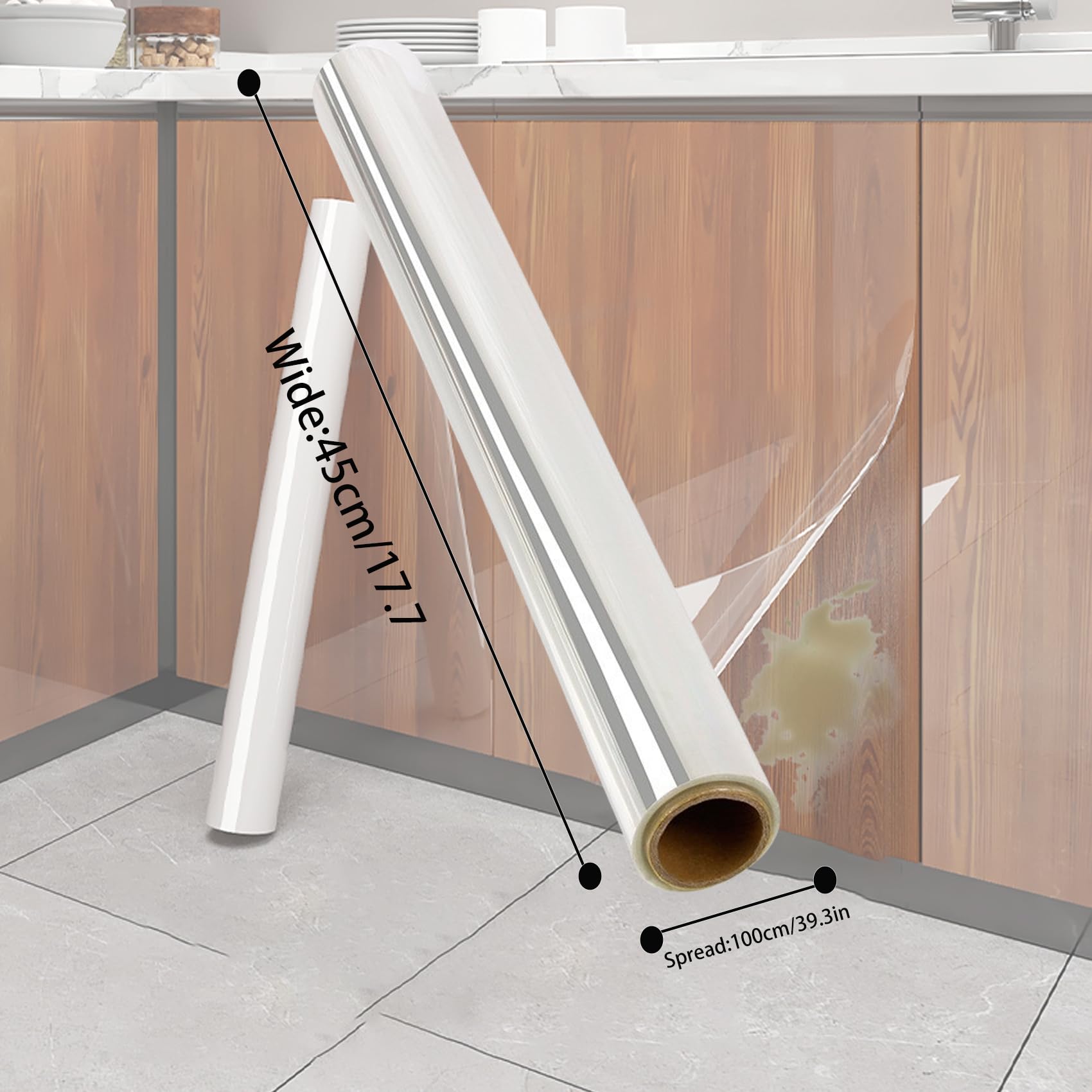 Electrostatic Wall Protective Film,Clear Wall Protector Removable Contact Pape, Clear Static Cling Protective Film for Kitchen from Oil Backsplash, Trash, Chair Back, Furniture, Scuff 15.7in x 39.4in