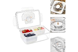 Bugucat Snackle Box Container,Divided into 4 Short Compartments