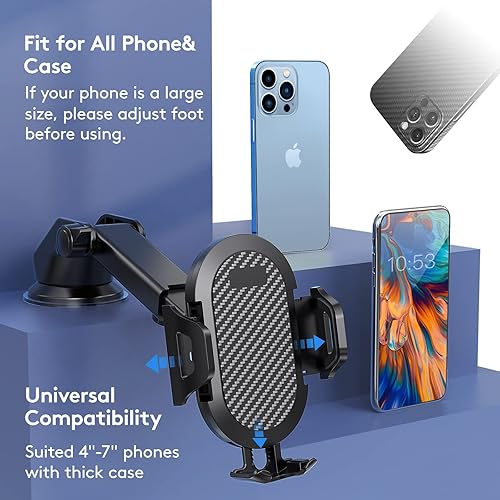 Miniatura 5 de Soporte universal para teléfono de automóvil, fuerte ventosa súper estable, soporte de teléfono para automóvil, apto para iPhone 16, 15, 14 Pro Max,