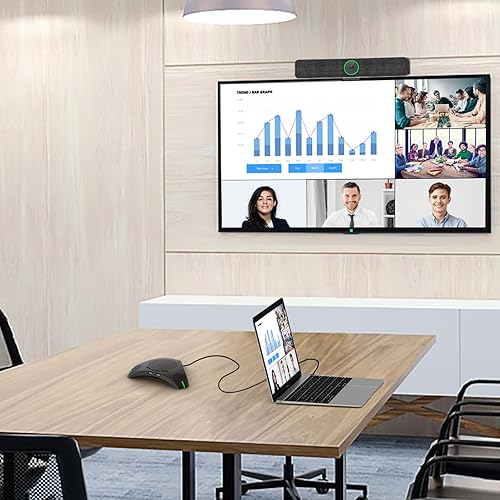 Miniatura 4 de Altavoz USB con doble concentrador, micrófono omnidireccional para sala de conferencias, altavoces de computadora con micrófono para oficina en