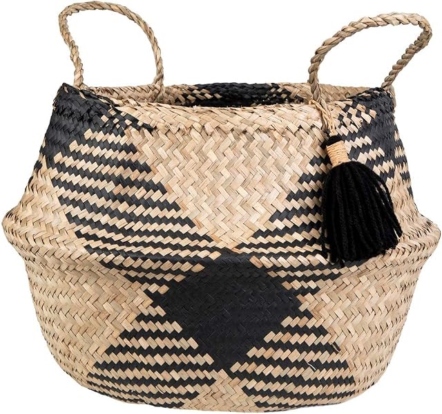 Sass & Belle Black Tribal Tassel Basket