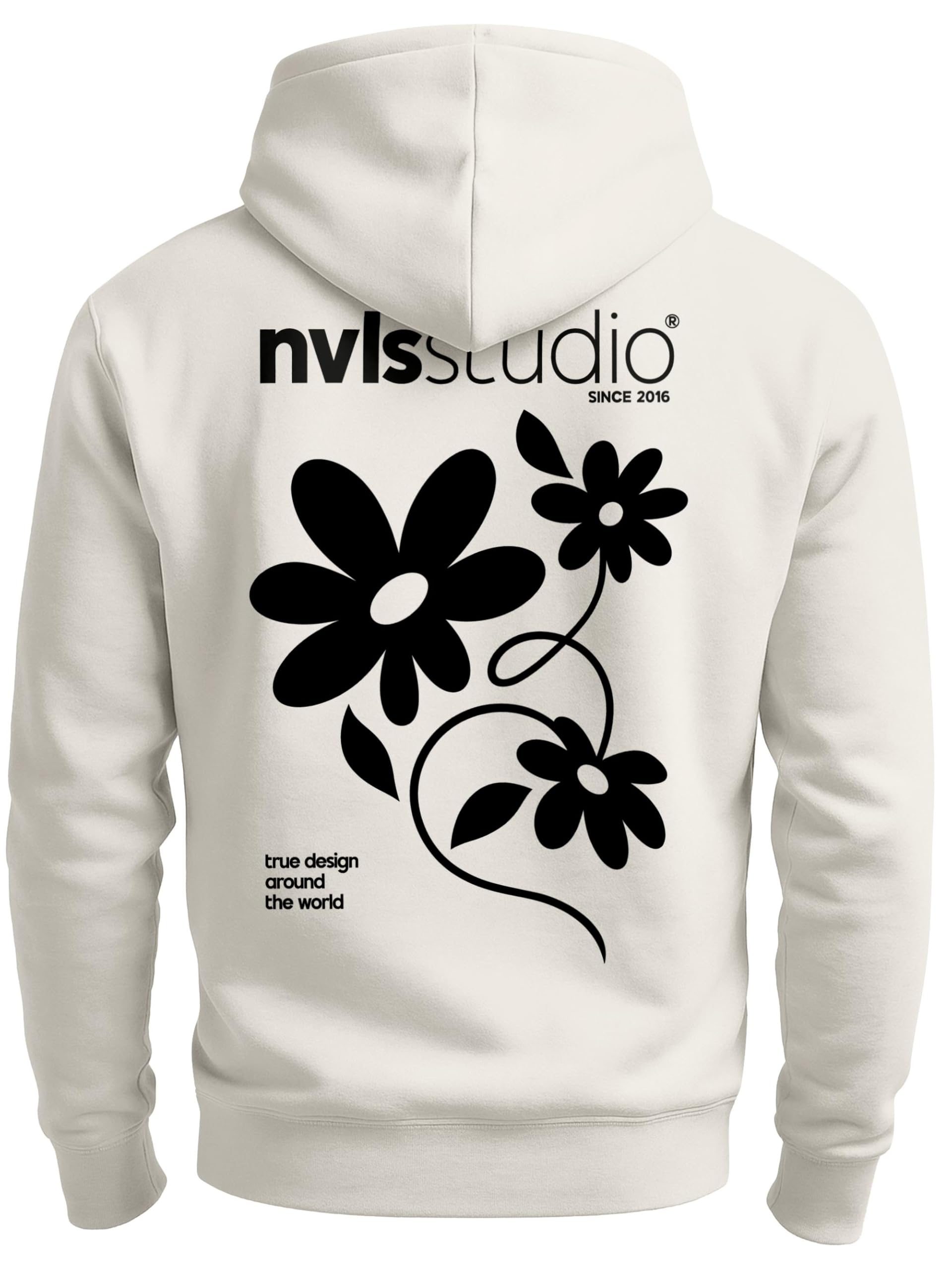 Neverless® Herren Hoodie Backprint - Blumen