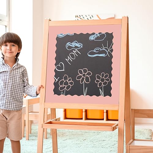 Miniatura 4 de Whaline Rollo de 65.6 pies para tablón de anuncios color rosa Morandi con bordes festoneados troquelados, color liso, para escuela, aula, fiesta,