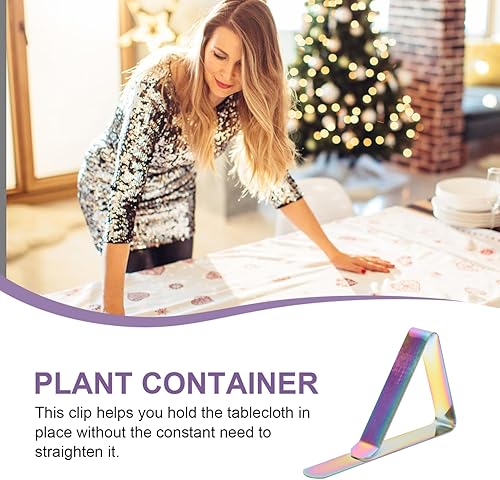 Miniatura 2 de Yardwe Clips para mantel, paquete de 6 clips de acero inoxidable para mantel a prueba de óxido y antideslizante para mantel para el hogar, cocina,