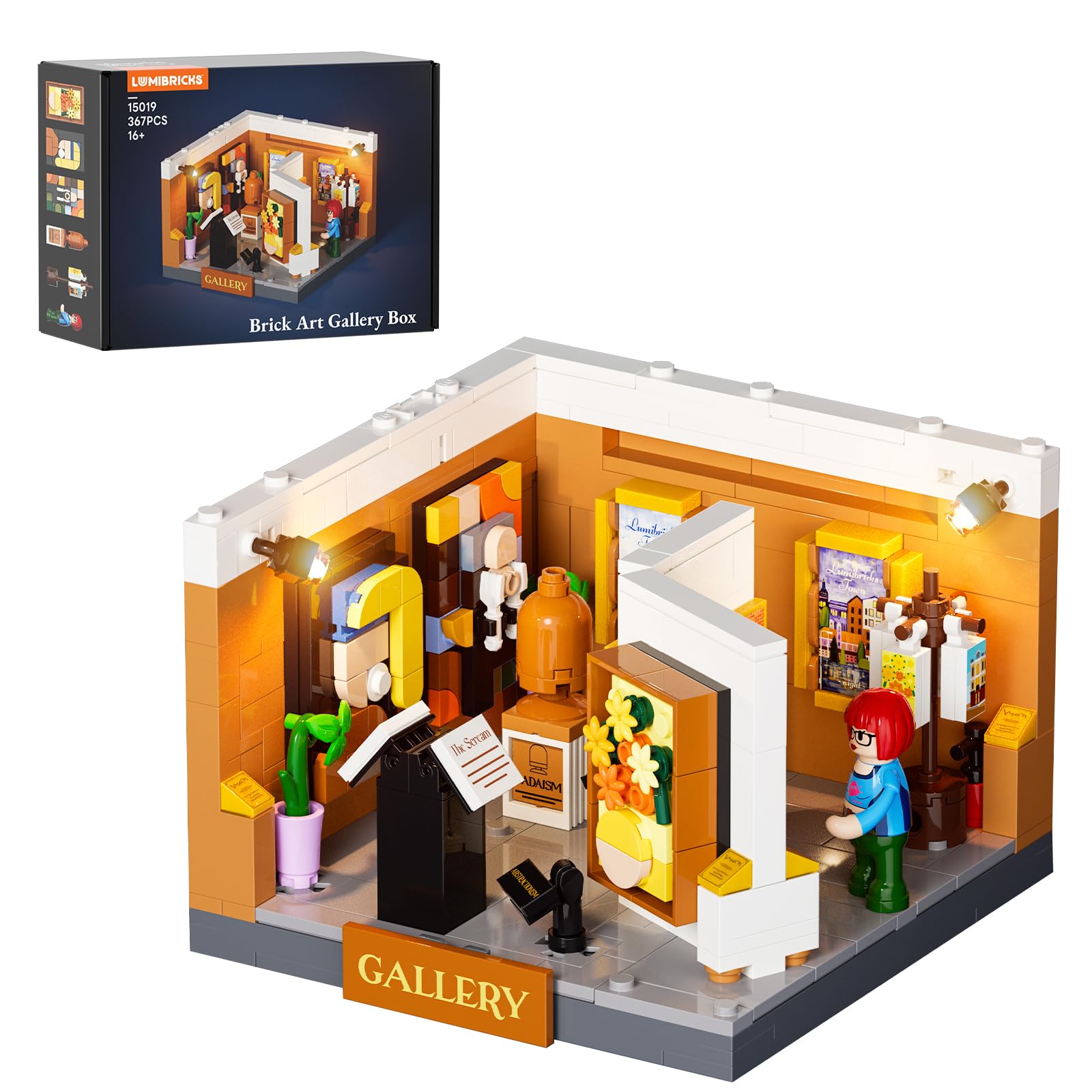 LUMIBRICKS Art Gallery Box Modular Building Set, 367PCS