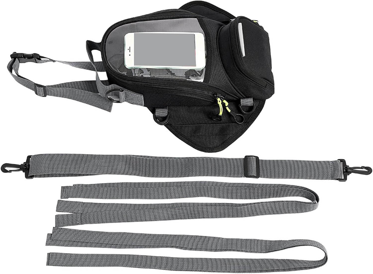 Rulbelok Nylon Motorcycle Tanks Bag with Touch Control Phone Pocket and Multiple Storage Compartments for Riders Motorcycle Tanks Bag Magnetic Waterproof