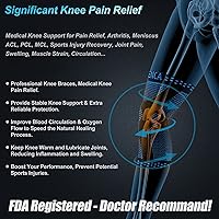 Vista 5 de NEENCA - Rodillera profesional de compresión, almohadilla de rótula, estabilizador lateral, para desgarro de menisco, ligamento anterior cruzado