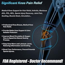 NEENCA 2 Pack Knee Braces for Knee Pain, Compression Knee Sleeves with Patella Gel Pad & Side Stabilizers, Knee Support for Meniscus Tear, Arthritis, Joint Pain, ACL, Runner, Workout- FSA/HSA APPROVED