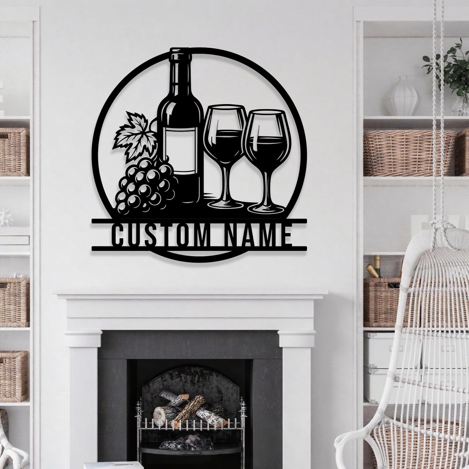 Custom Wine Bar Metal Sign, Vineyard Farm Sign, Wine Kitchen Wall Art, Personalized Winery Decor,Outdoor Patio Decor (Style-E)