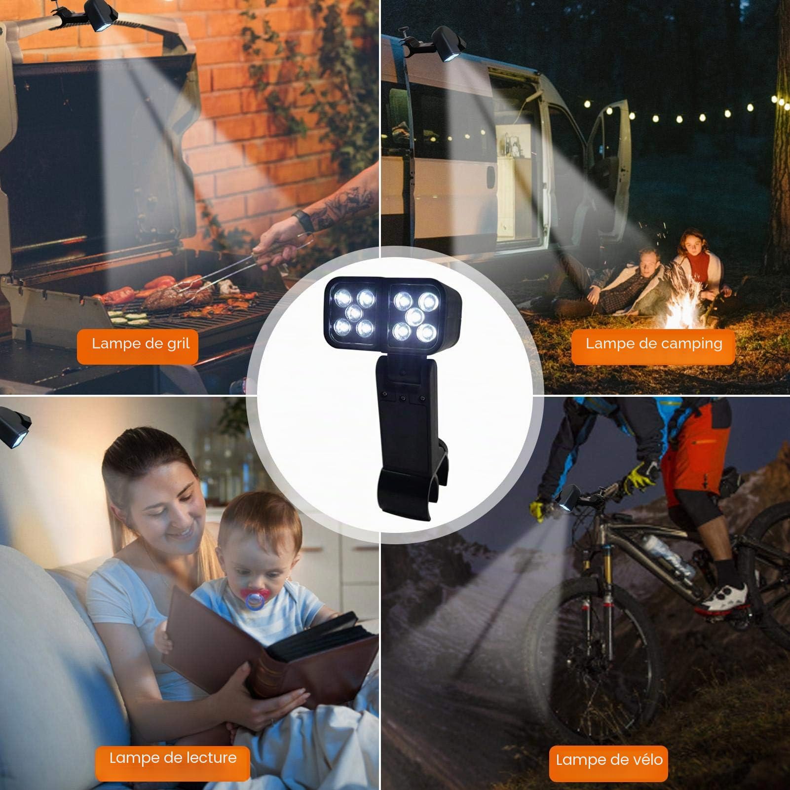 Lampe LED pour barbecue, étanche et super lumineuse, résistante à la chaleur, flexible pour la cuisson en extérieur
