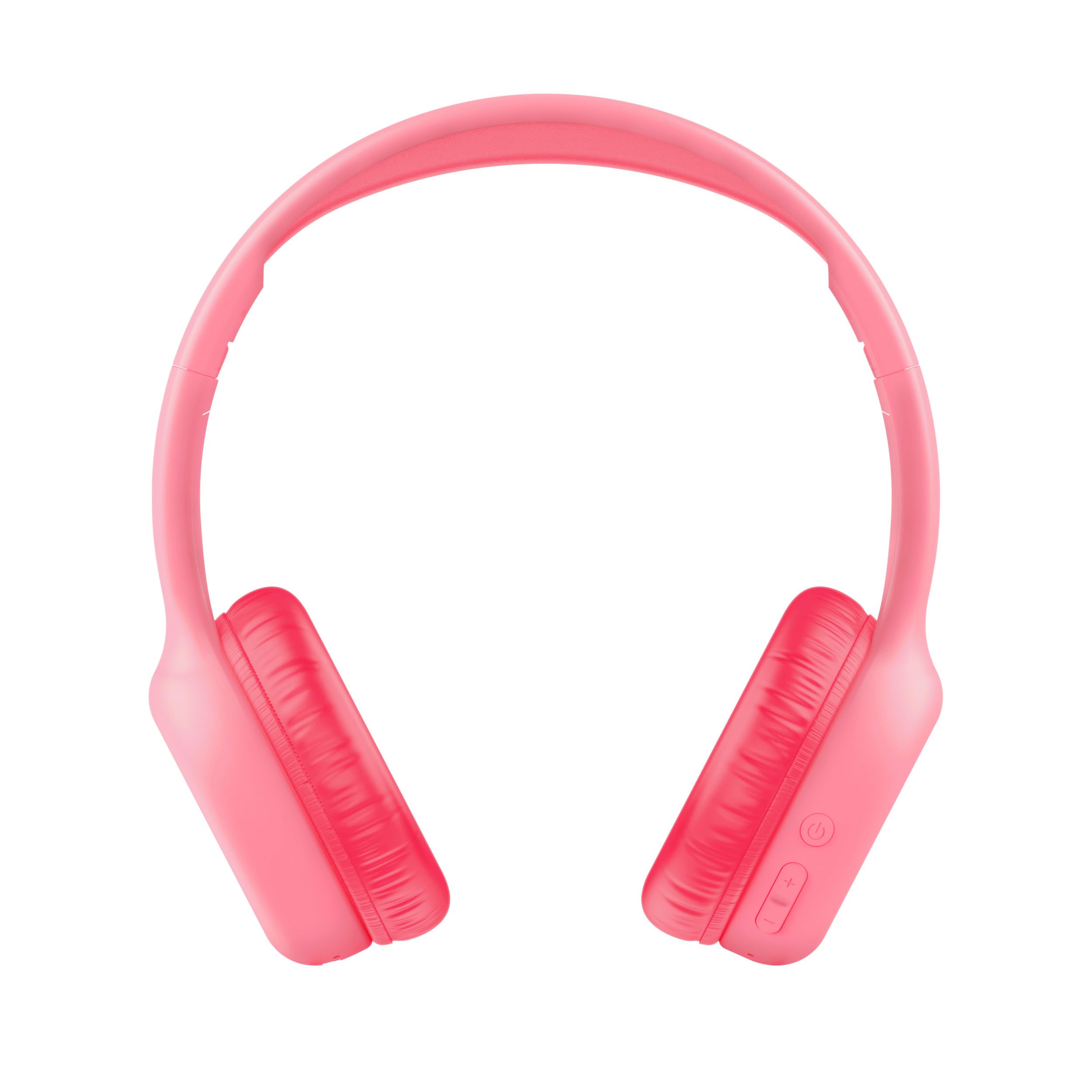 Trust Nouna Cuffie Bluetooth per Bambina 4-10 Anni con Limitazione del Volume (85dB), Cuffie On Ear Pieghevoli con Microfono e Adesivi, Cuffie Wireless, 15h di Riproduzione per Musica, Rosa