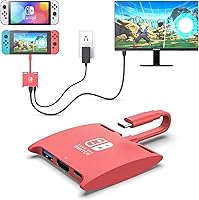 Vista 1 de MANMUVIMO Switch Dock para Nintendo SwitchOLED, estación de carga portátil para TV con puerto HDMI USB 3.0 y carga rápida de 100 W, adaptador USB C