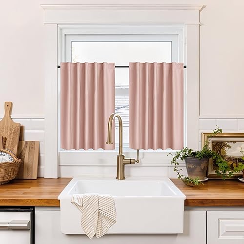 Miniatura 108 de RYB HOME - Cortinas blancas, cortinas para oscurecer la habitación, con aislamiento térmico, juego de cortinas opacas para dormitorio, sala