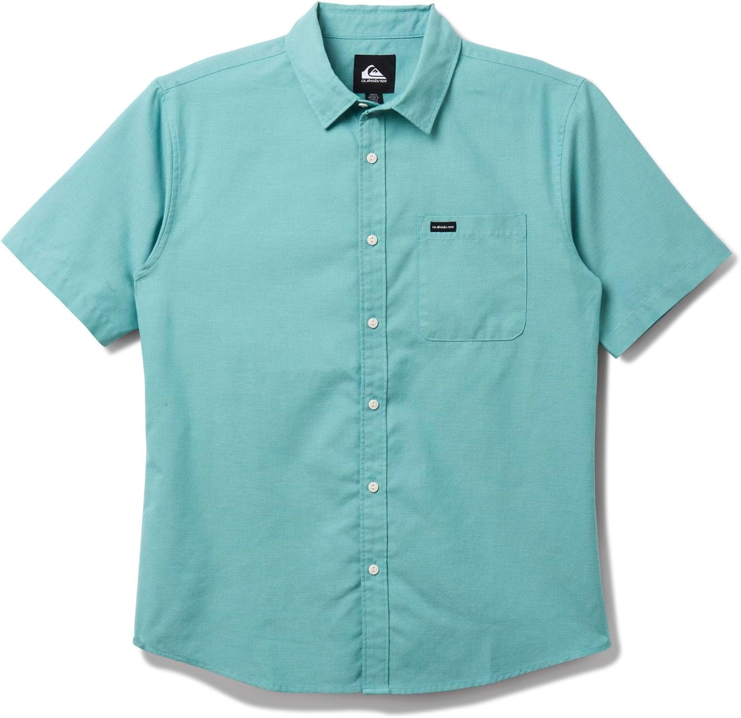 Quiksilver - Mens Shoreline Classic Short Sleeve Shirt, Color Dusty Turquoise, Size: Small