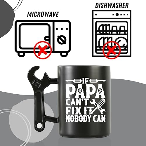 Miniatura 5 de Onebttl Regalos para papá para el día del padre, Navidad, taza de café con mango de llave de nieta y nieto, taza de cerámica divertida de 13.5 onzas