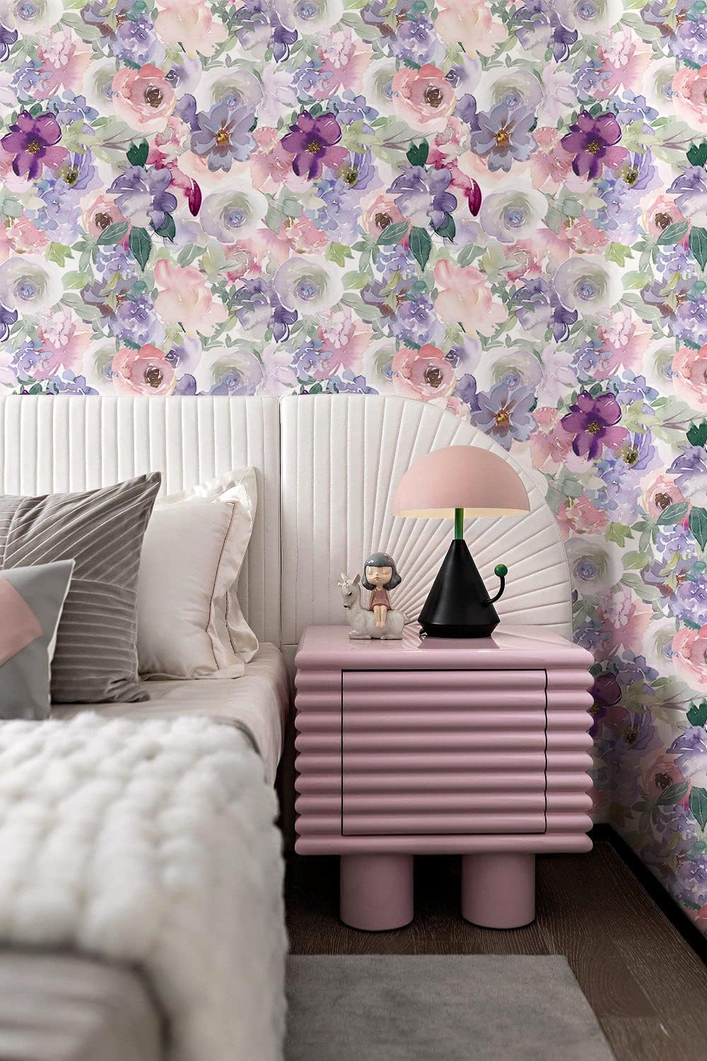 Floral Wallpaper Peel and Stick Removable Vintage Floral Wallpaper for Bathroom Renter Friendly Wallpapers Flower Contact Paper for Kitchen Cabinet Accent Wall 17.5 x118 in