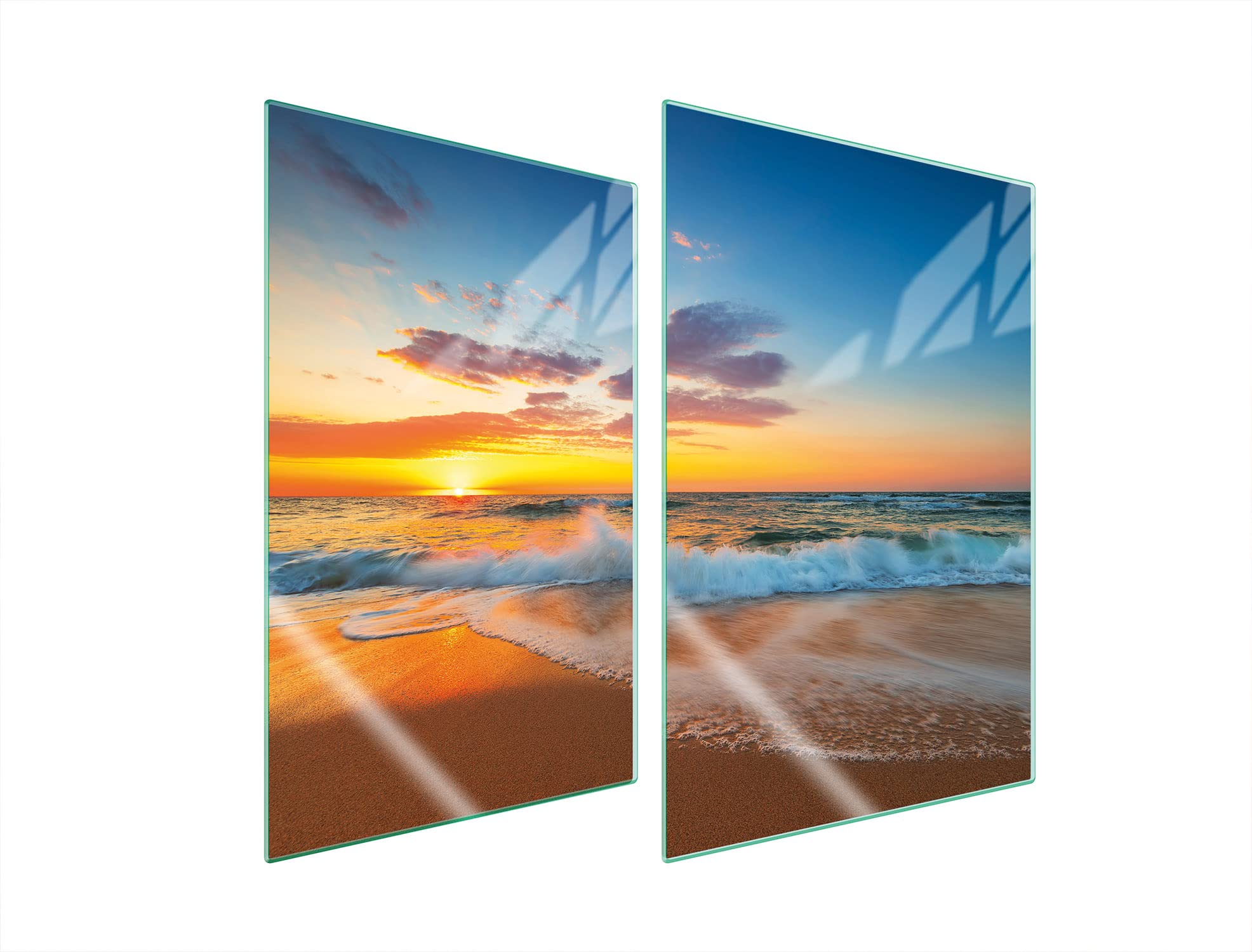 Plaque de protection universelle pour plaque de cuisson 2x35x52cm Pour plaques de cuisson Protection contre les éclaboussures Planche a découper en verre trempé Décoration, Plage Soleil