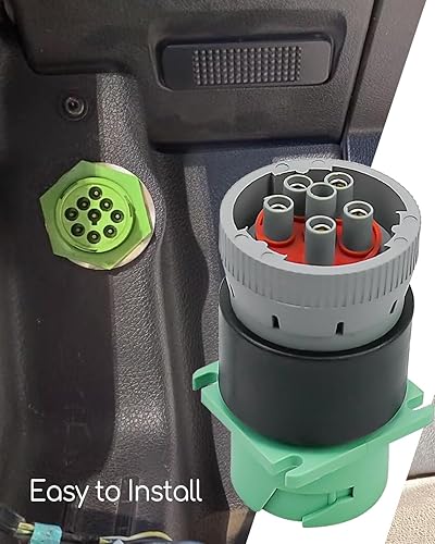 Miniatura 6 de Enchufe de diagnóstico 9pin J1939 tipo 2 a 6pin J1708 motocicleta cableado adaptador hembra, verde