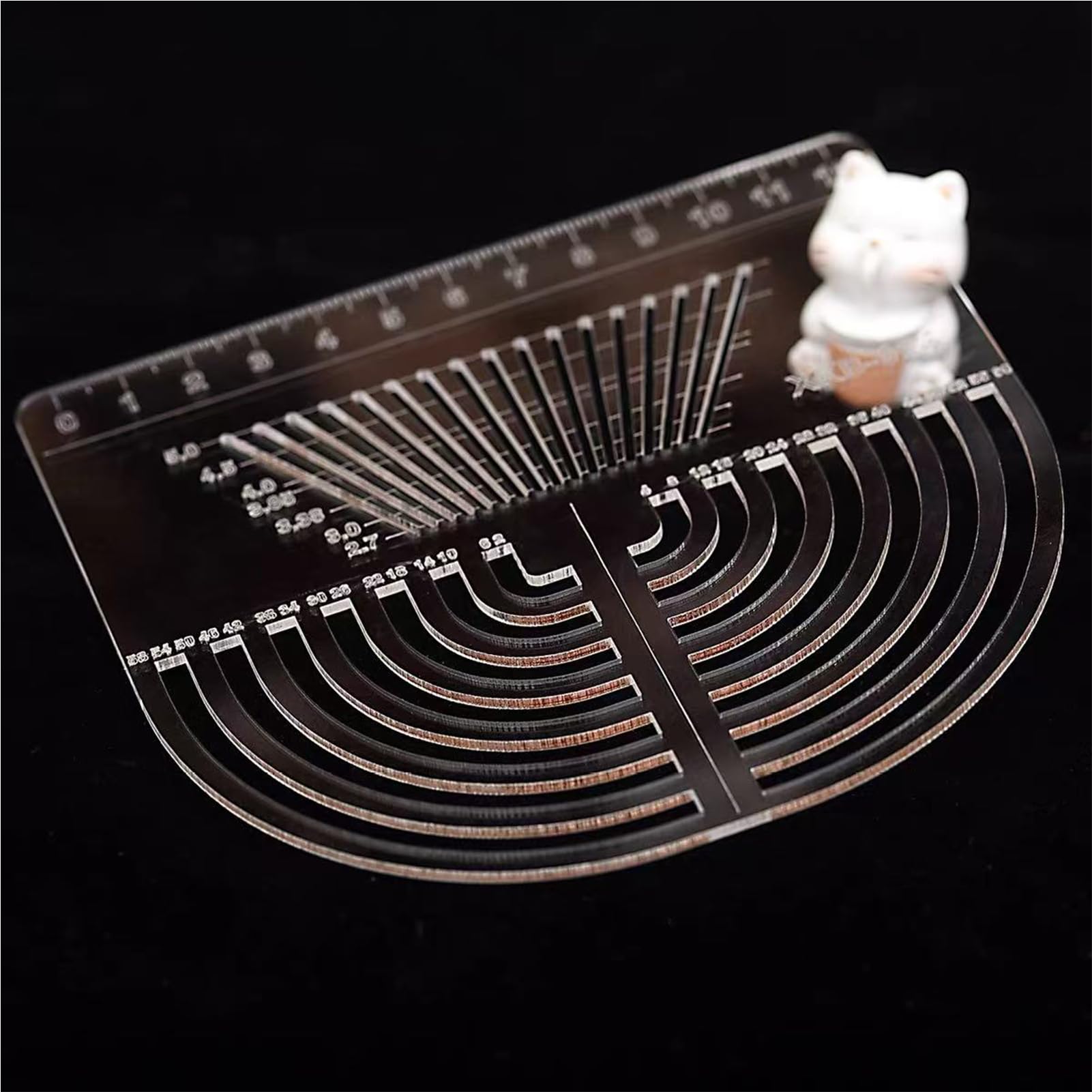 MIUPOO Leather Stitching Aid Plate,Stitching Punch Aid Plate,Multifuction Stencil Template Leather Punching Tool,Clear Acrylic Circle Template,1 Piece.-image-8