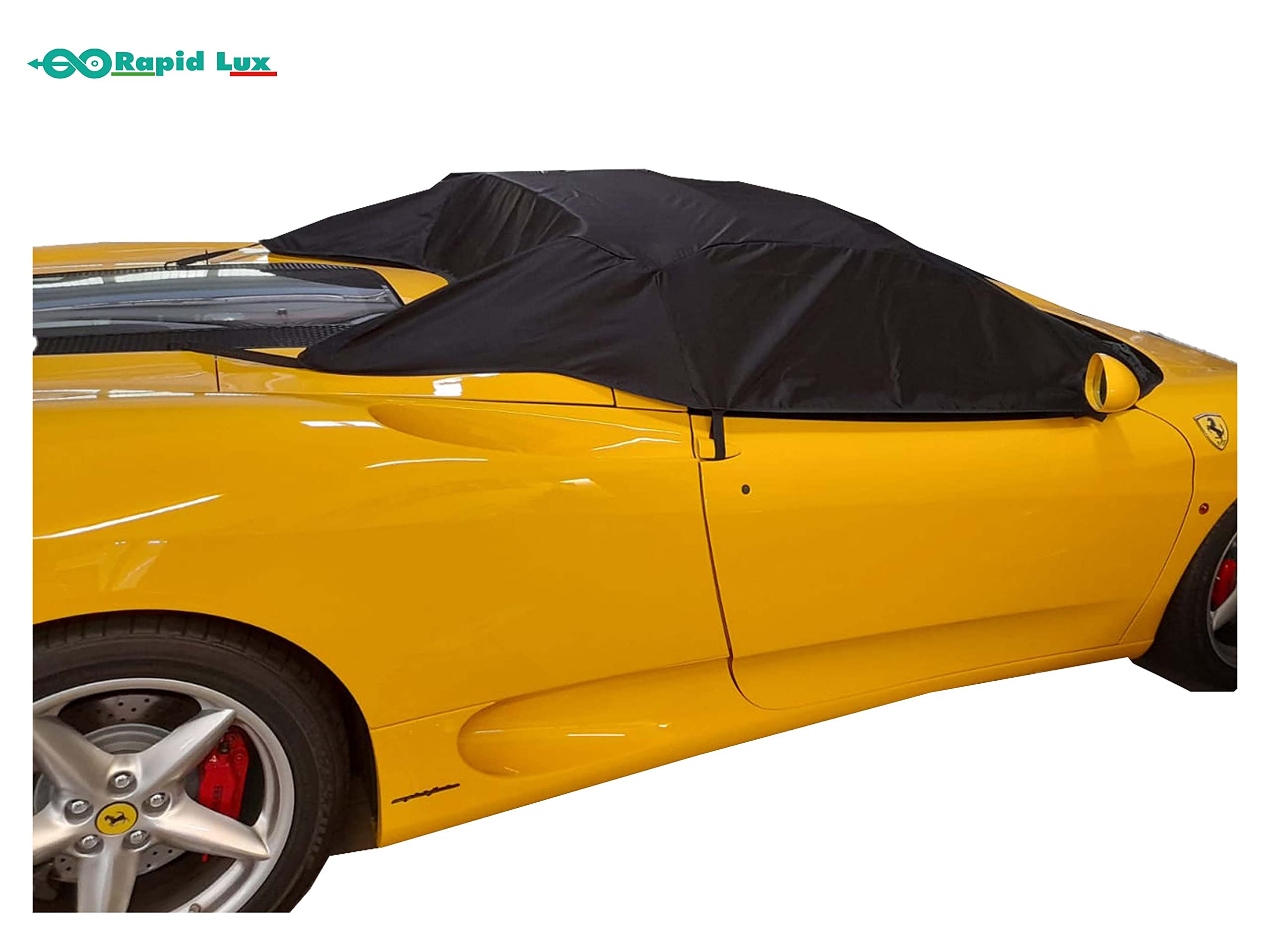 RAPID LUX - Copri Capote Impermeabile su Misura per Ferrari 360 Modena spider, Protezione da Pioggia, sporco e Raggi UV, Sistema Antifurto Personalizzato, Nero.