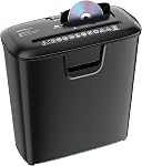 Déchiqueteuse à papier Bonsaii pour usage domestique, déchiqueteuse à coupe droite de 8 feuilles pour bureau à domicile, machine à déchiqueter CD / cartes de crédit avec protection contre la surchauffe, panier à déchets de 3,4 gallons