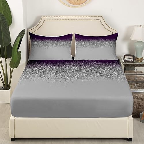 Miniatura 9 de Manfei Juego de sábanas blancas y rosas tamaño matrimonial, juego de ropa de cama con purpurina a la moda para niños y niñas, decoración de