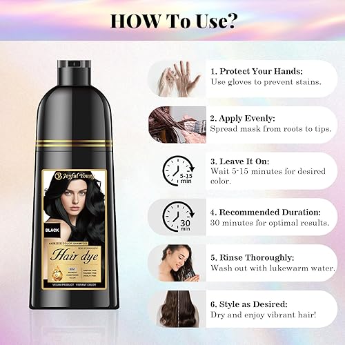 Vista 96 de Champú de tinte natural para el cabello – Color de cabello para cobertura de cabello gris – Tinte de cabello castaño medio para teñir el cabello