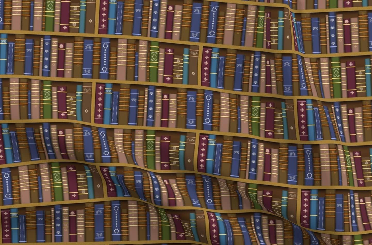 Spoonflower Fabric - Books Library Literature Bookshelf Bookshelves Reading Printed on Upholstery Velvet Fabric Fat Quarter - Upholstery Home Decor Bottomweight Apparel