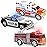 Liberty Imports 3-in-1 True Hero Emergency Rescue Vehicles Kids Toy Cars Playset - Ambulance, Fire Truck and Police Car with 3-Button LED Light and Sound Effects