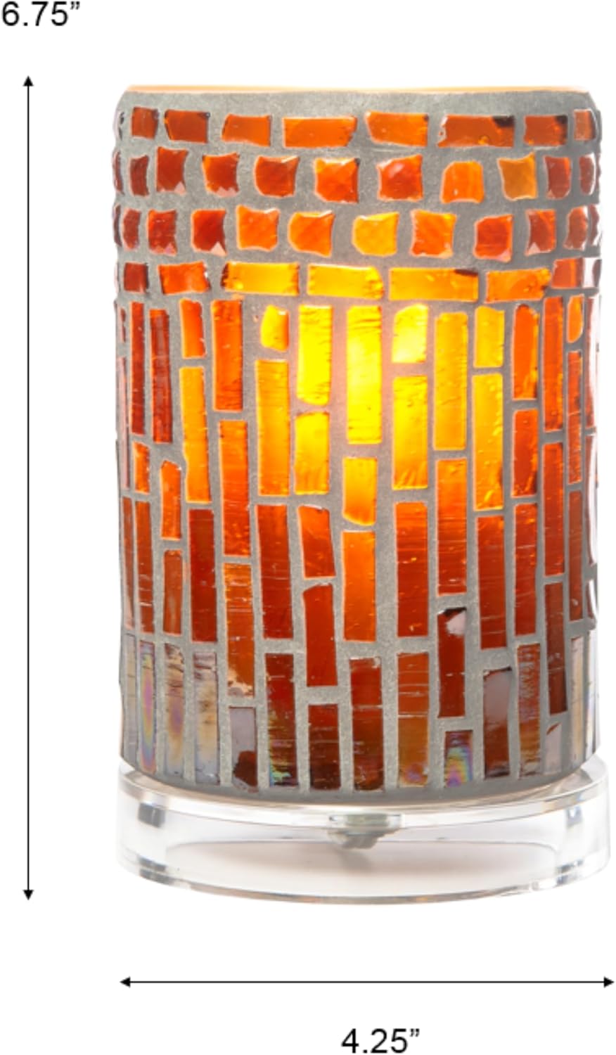 Dale Tiffany TA23007 1 Light Accent Lamp Handcrafted Mosaic Art Glass Shade, Calico - Multi-Color, 6.75-Inch Tall
