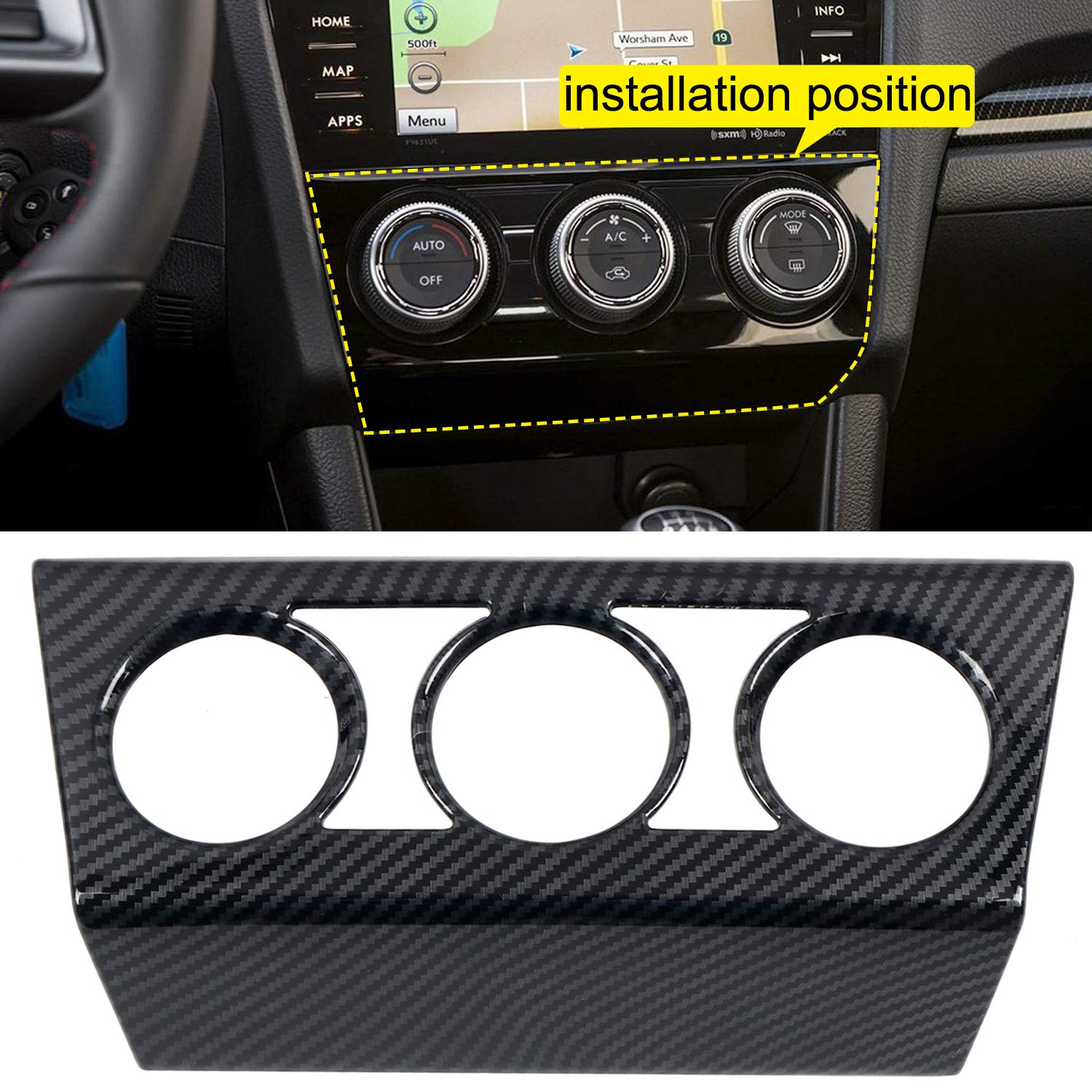 ITrims for Subaru WRX/STi 2016-2021 Car Accessories Central Control Air Conditioning AC Panel Cover Trim Inner Accessories Decoration 1PC Carbon Fiber