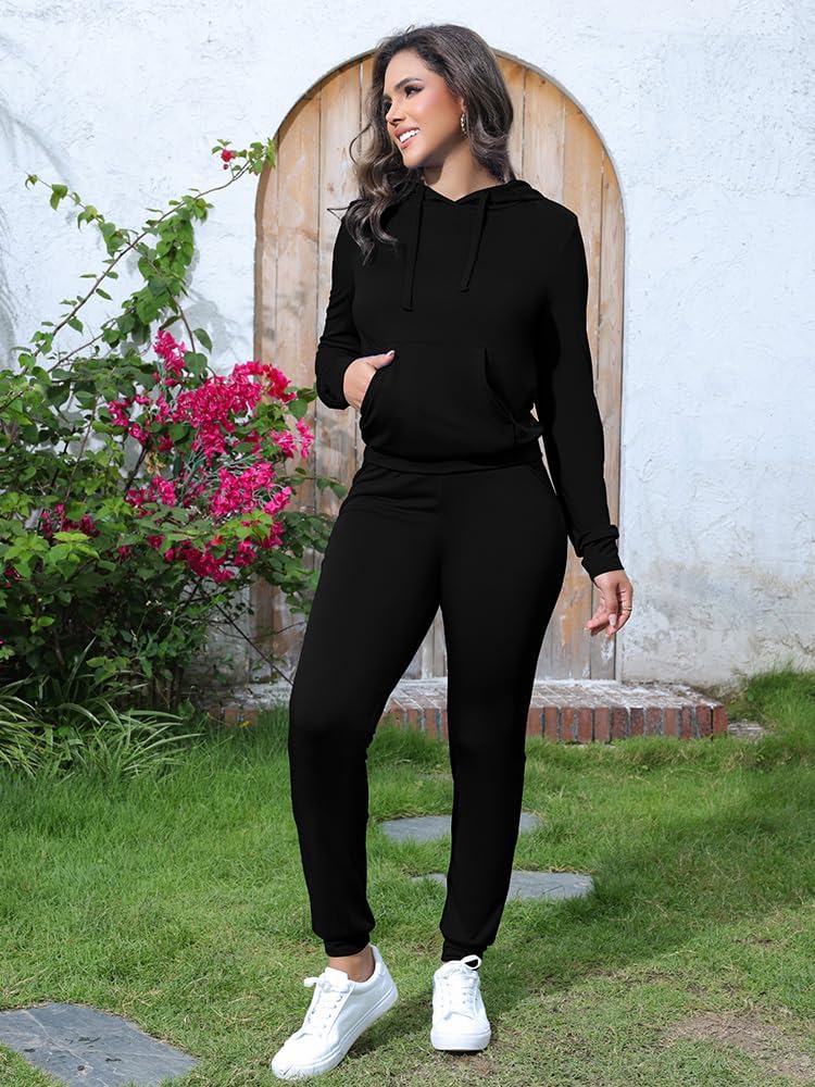 Nimsruc Two Piece Outfits for Women Casual Sweatsuits Set Long Sleeve Hoodie Tracksuit - Image 3