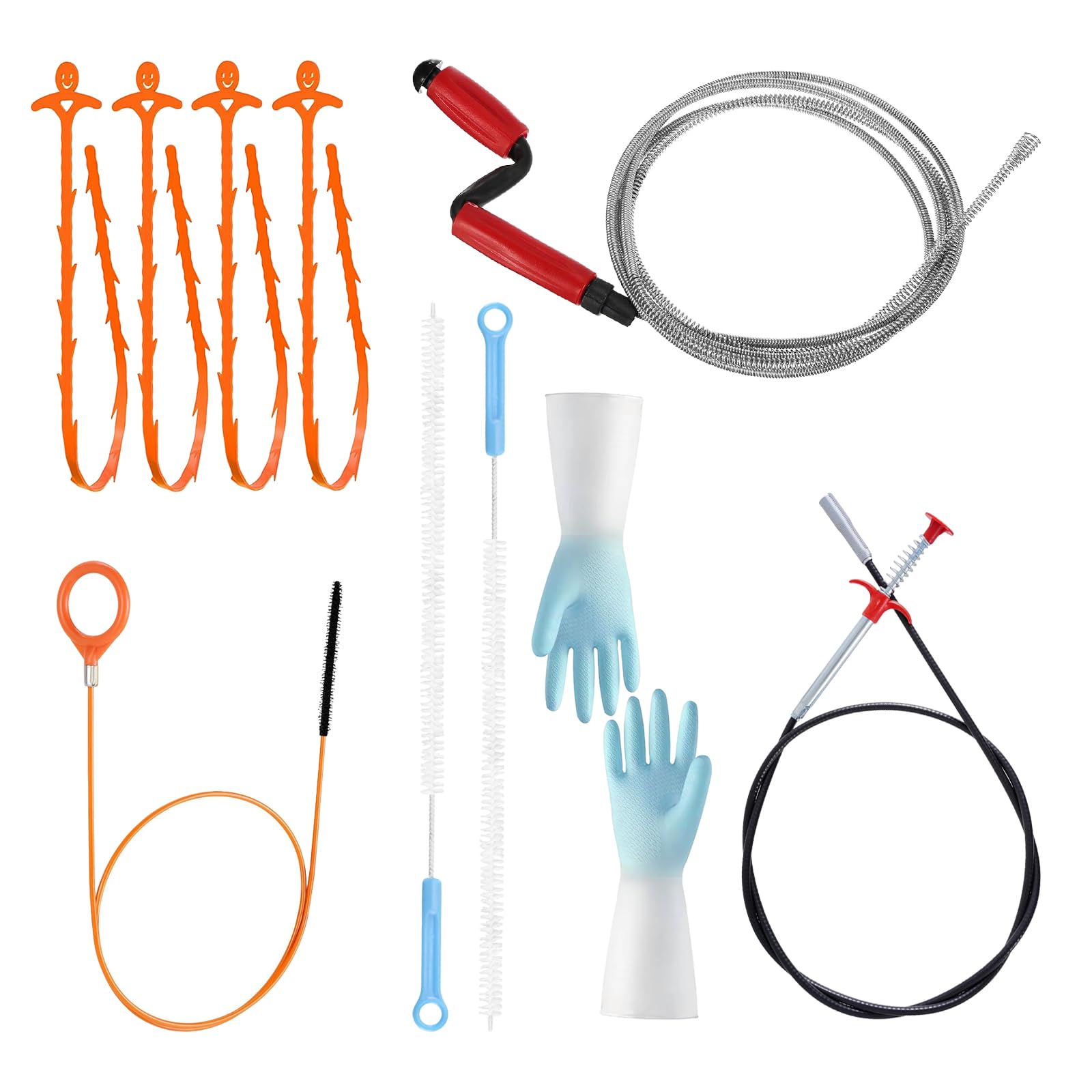 Uoxmiy Drain Snake Set Professional Drain Unblocker Tool Reusable Sink Unblocker Tool With Claws For Bathrooms Showers Kitchens Bathrooms Sewers Sinks (3 M)