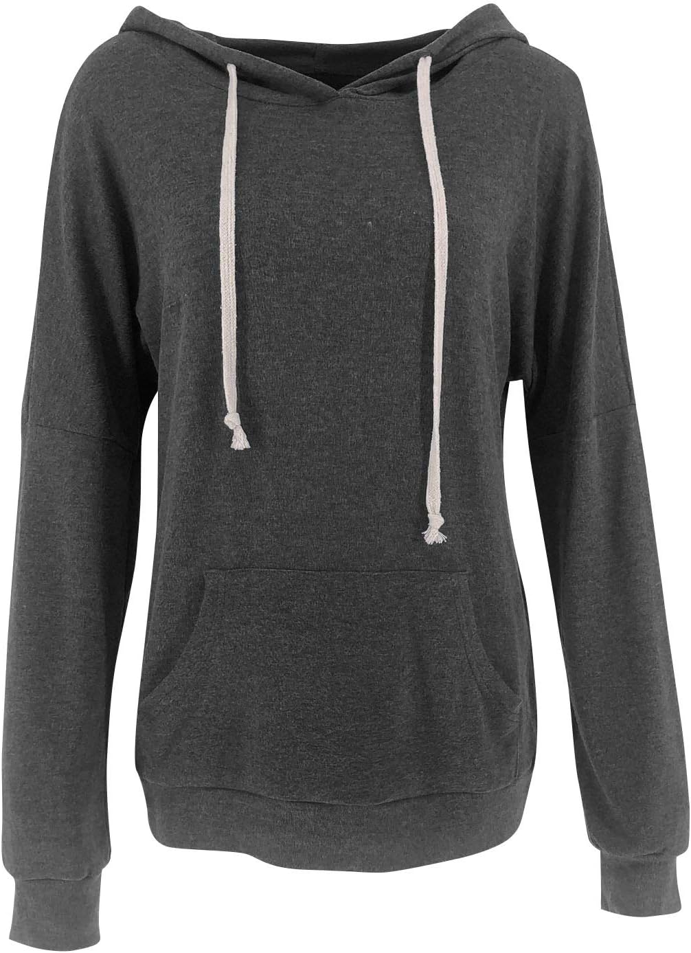 PRETTODAY Women's Casual Lightweight Hoodies Long Sleeve White Drawstring Sweatshirts Loose Pullovers with Pocket - Image 4