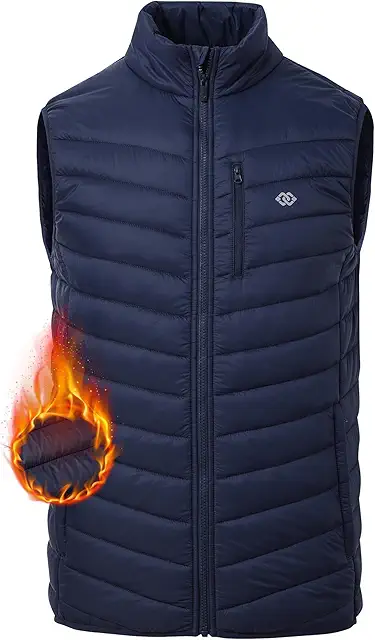 Gilet Sans Manche Matelassé Homme Léger et Coupe-vent avec Poches Zippées