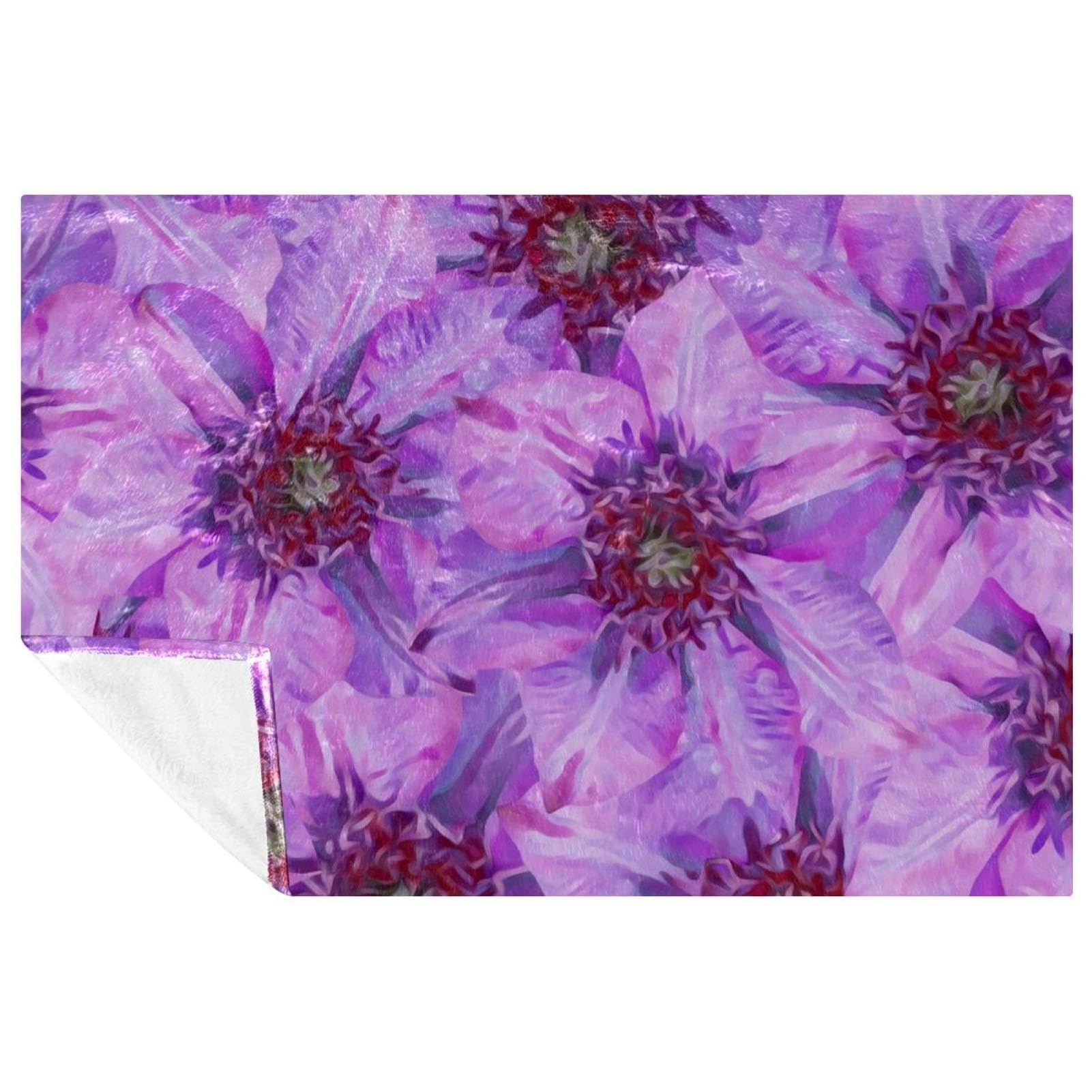 Couverture douce pour pique-nique et camping au motif fleuri